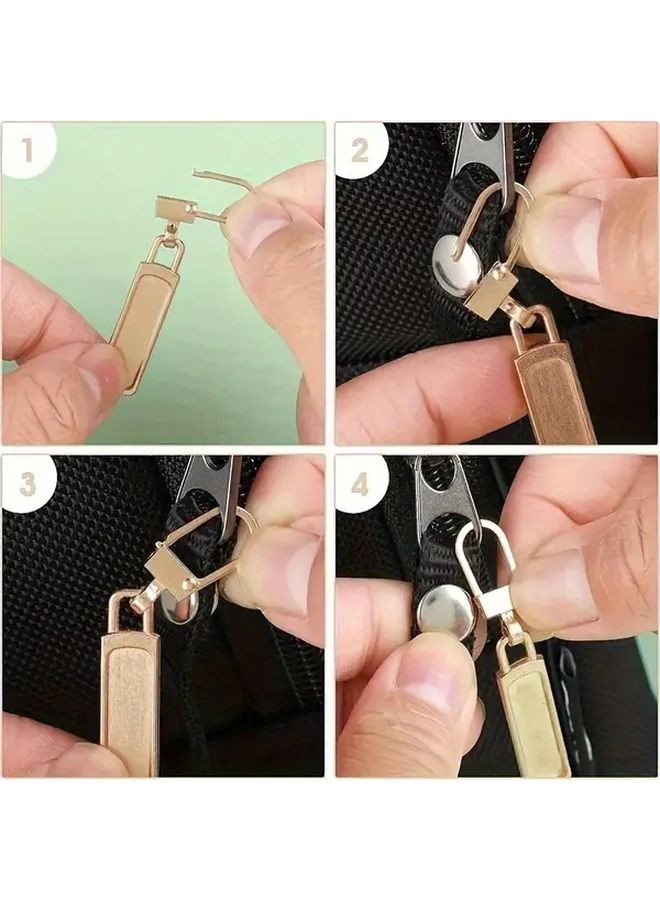 5 Pcs Random Color Detachable Metal Zipper Pull Kit For Luggage Bags Coats - Image 4